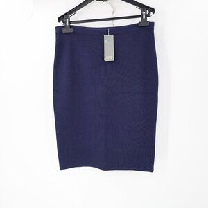 NWT Eileen fisher Skirt Women's Small Midnight blue Straight Silk Cotton Blend